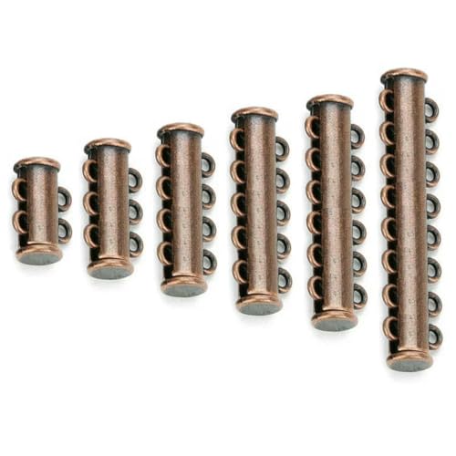5-teilige Reihen, starke Magnetverschlüsse, Schieberrohre, Schloss für mehrlagige Armbänder, Halsketten, Schnallenhaken, Schmuckherstellung, Zubehör – Rotkupfer – 8 Reihen von GJUYTD
