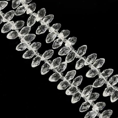 50 Stück/Los österreichische Perlen, Kristallperlen, mehrfarbig, Tropfenform, Glasperlen für die Schmuckherstellung, DIY-Armbandperlen, Kristallweiß, 6 x 12 mm 50 Stück/Los österreichische Perlen, Kristallperlen, mehrfarbig, Tropfenform, Glasperlen für die Schmuckherstellung, DIY-Armbandperlen, Kristallweiß, 6 x 12 mm von GJUYTD