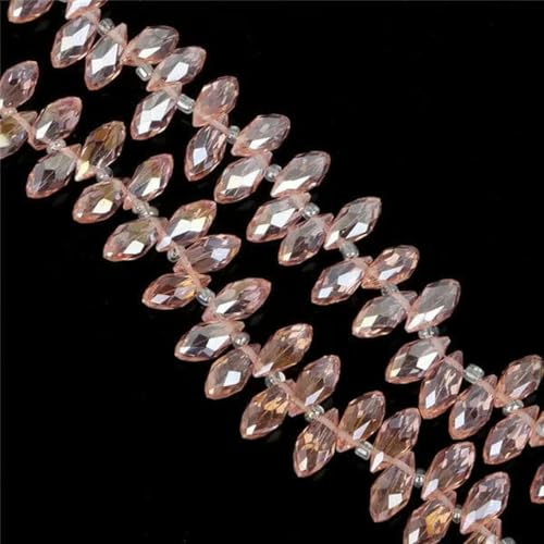 50 Stück/Los österreichische Perlen, Kristallperlen, mehrfarbig, Tropfenform, Glasperlen für die Schmuckherstellung, DIY-Armbandperlen, Wasserrosa, 6 x 12 mm 50 Stück/Los österreichische Perlen, Kristallperlen, mehrfarbig, Tropfenform, Glasperlen für die Schmuckherstellung, DIY-Armbandperlen, Wasserrosa, 6 x 12 mm von GJUYTD