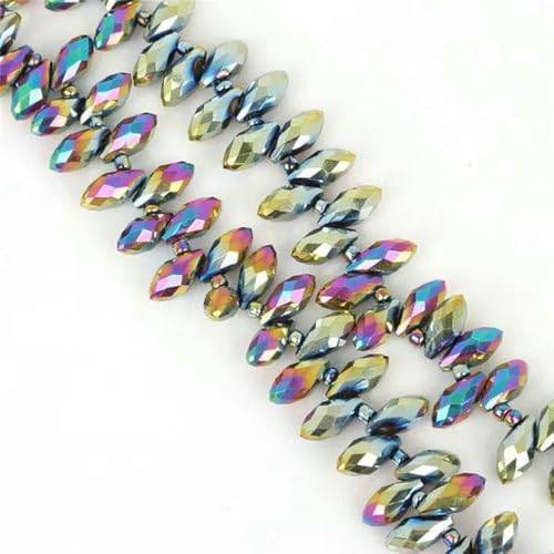 50 Stück/Los österreichische Perlen, Kristallperlen, mehrfarbig, Tropfenform, Glasperlen für die Schmuckherstellung, DIY-Armbandperlen, plattiert, Regenbogenfarbe, 6 x 12 mm 50 Stück/Los österreichische Perlen, Kristallperlen, mehrfarbig, Tropfenform, Glasperlen für die Schmuckherstellung, DIY-Armbandperlen, plattiert, Regenbogenfarbe, 6 x 12 mm von GJUYTD
