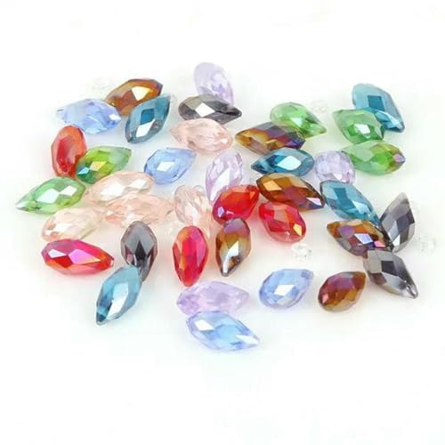 50 Stück/Los österreichische Perlen, Kristallperlen, mehrfarbig, Tropfenform, Glasperlen für die Schmuckherstellung, DIY-Armbandperlen – gemischte Farbe, 6 x 12 mm 50 Stück/Los österreichische Perlen, Kristallperlen, mehrfarbig, Tropfenform, Glasperlen für die Schmuckherstellung, DIY-Armbandperlen – gemischte Farbe, 6 x 12 mm von GJUYTD