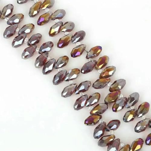 50 Stück/Los österreichische Perlen, Kristallperlen, mehrfarbig, tropfenförmige Glasperlen zur Schmuckherstellung, DIY-Armbandperlen, Dunkelviolett, 6 x 12 mm von GJUYTD