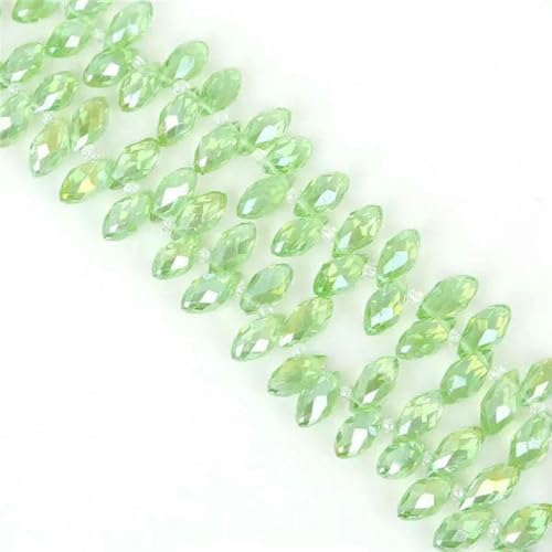50 Stück/Los österreichische Perlen, Kristallperlen, mehrfarbig, tropfenförmige Glasperlen zur Schmuckherstellung, DIY-Armbandperlen, Olivgrün, 6 x 12 mm von GJUYTD