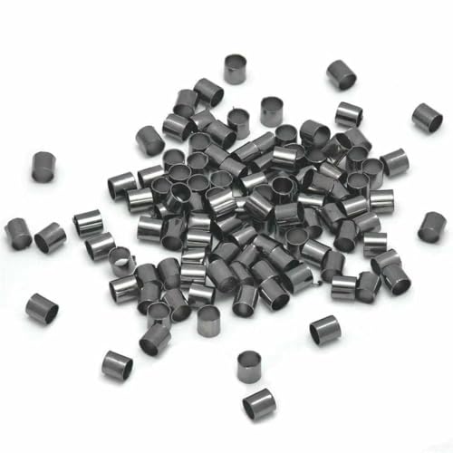 500 Stück Messingrohr-Quetschperlen, Säulenkordel-Abdeckungen, Enden aus Platin für die Herstellung von DIY-Schmuck, Rotgussschwarz, Durchmesser 2,5 mm, 500 Stück von GJUYTD