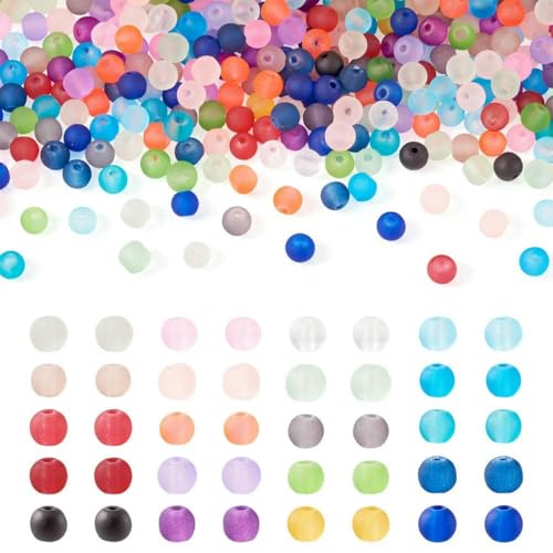 500 Stück transparente Milchglasperlen, 4,0 mm, 6 mm, 8 mm, 10 mm, runde Perlen zum Perlenschmuckmachen, DIY-Armband, Halskette, Dekoration, 10 mm von GJUYTD