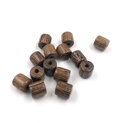 500 g/Los 6 mm 8 mm Holz lose Perlen Rohr Eimer Perle DIY Schmuck Zubehör Buddha Perle für Armband-Kaffee-8 mm (ca. 1300 Stück) von GJUYTD