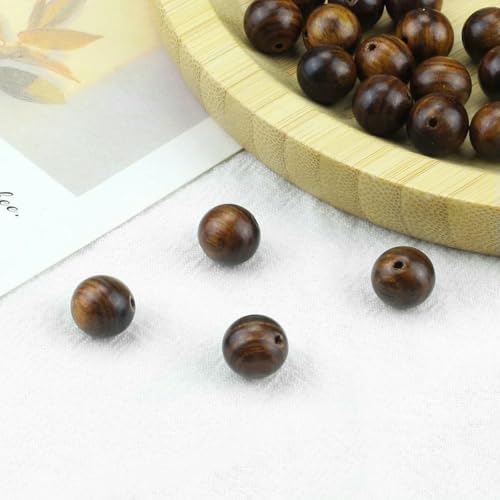 6/8/10 mm Birnen-Holzperlen, 20–100 Stück/Beutel, runde Abstandsperlen für Buddha-Armbänder, Halsketten, DIY-Schmuckherstellung, Zubehör – 10 mm Perlen – 100 Stück von GJUYTD