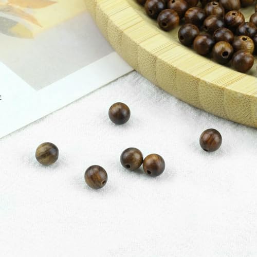 6/8/10 mm birnenförmige Holzperlen, 20–100 Stück/Beutel, runde Abstandsperlen für Buddha-Armbänder, Halsketten, DIY-Schmuckherstellung, Zubehör – 6 mm Perlen – 100 Stück von GJUYTD