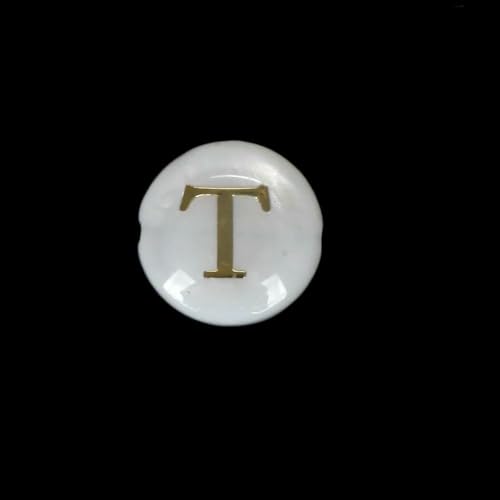8 mm natürliche 26-Buchstaben-Abstandshalterperlen aus weißer Muschel, Alphabet, für die Schmuckherstellung, DIY, handgefertigte Anhänger-Halskette, T-8 mm, 10 Stück von GJUYTD