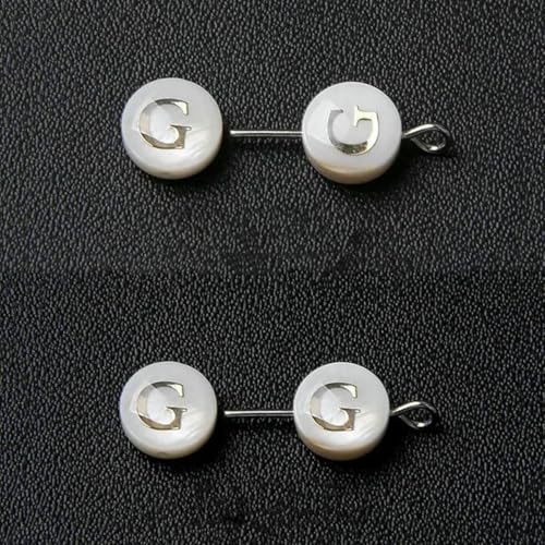 8 mm weiße Buchstabenperlen aus natürlicher Muschel, rund, flach, Alphabet, Abstandsperle für die Schmuckherstellung, handgefertigt, DIY-Armband, Halskette, Zubehör, G, 10 Stück von GJUYTD