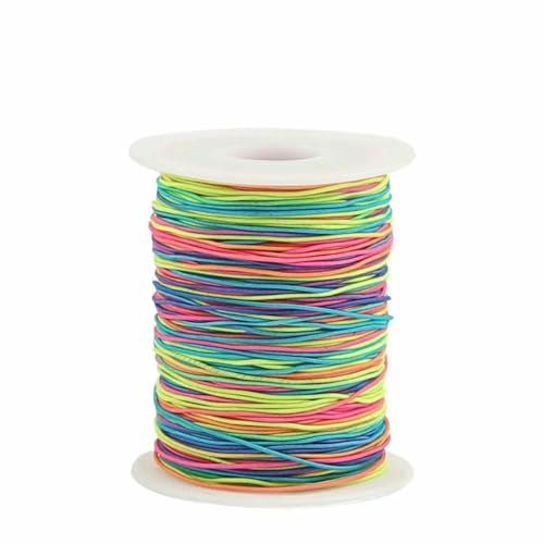 Bunte, hochelastische Perlenschnur, dehnbares, elastisches Gummiband mit Kristalllinie zur Schmuckherstellung, gewachste Perlenschnur, 1,5 mm, 100 m von GJUYTD