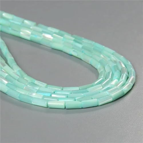 Bunte natürliche Süßwasser-Muschelperlen, Rondelle-Abstandshalter, gefärbte Perlmutt-Muschel, lose Perlen zur Schmuckherstellung, 19,1 cm – 1 Stück, 4 x 8 mm von GJUYTD