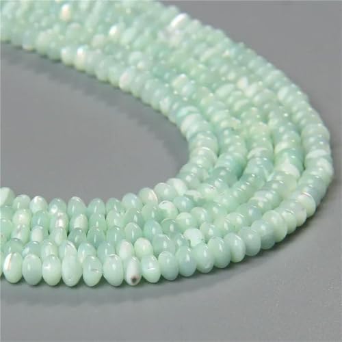 Bunte natürliche Süßwasser-Muschelperlen, Rondelle-Abstandshalter, gefärbte Perlmutt-Muschel, lose Perlen zur Schmuckherstellung, 7,5–15 Zoll (19–23 cm), Rondelle 3 x 5 mm von GJUYTD
