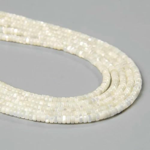 Bunte natürliche Süßwasser-Muschelperlen, Rondelle-Abstandshalter, gefärbte Perlmutt-Muschel, lose Perlen zur Schmuckherstellung, 7,5''-17, Abstandshalter 2 x 4,0 mm von GJUYTD