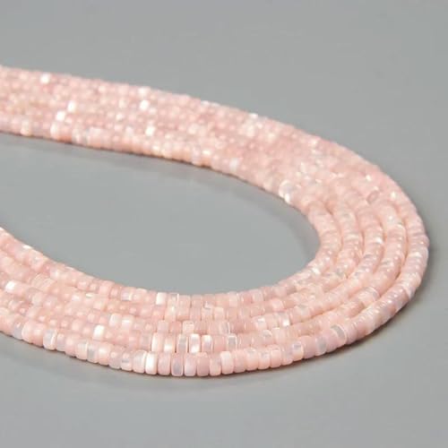 Bunte natürliche Süßwasser-Muschelperlen, Rondelle-Abstandshalter, gefärbte Perlmutt-Muschel, lose Perlen zur Schmuckherstellung, 7,5–18 Zoll, Abstandshalter 2 x 4,0 mm von GJUYTD