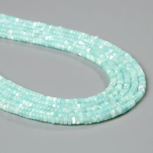 Bunte natürliche Süßwasser-Muschelperlen, Rondelle-Abstandshalter, gefärbte Perlmutt-Muschel, lose Perlen zur Schmuckherstellung, 7,5 Zoll – 20, Abstandshalter 2 x 4,0 mm von GJUYTD