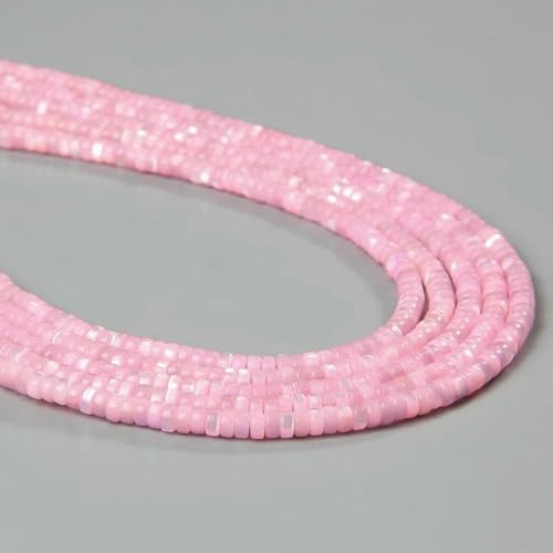 Bunte natürliche Süßwasser-Muschelperlen, Rondelle-Abstandshalter, gefärbte Perlmutt-Muschel, lose Perlen zur Schmuckherstellung, 7,5 Zoll – 23, Abstandshalter 2 x 4,0 mm von GJUYTD