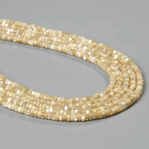 Bunte natürliche Süßwasser-Muschelperlen, Rondelle-Abstandshalter, gefärbte Perlmutt-Muschel, lose Perlen zur Schmuckherstellung, 7,5 Zoll – 24 Zoll Abstandshalter, 2 x 4,0 mm von GJUYTD