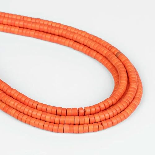 Bunte natürliche Süßwasser-Muschelperlen, Rondelle-Abstandshalter, gefärbte Perlmutt-Muschelperlen, lose Perlen zur Schmuckherstellung, 19,1–89,9 cm, Orange von GJUYTD