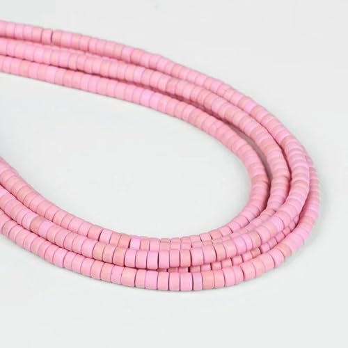 Bunte natürliche Süßwasser-Muschelperlen, Rondelle-Abstandshalter, gefärbte Perlmutt-Muschelperlen, lose Perlen zur Schmuckherstellung, 19,1–96,5 cm, Pink von GJUYTD
