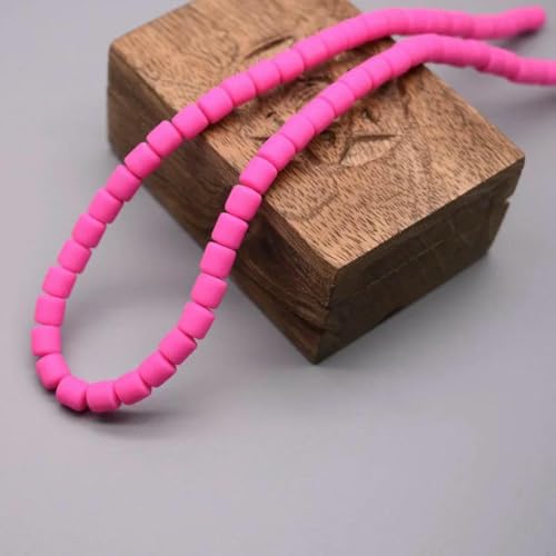 Farbige Fassperlen, DIY-Schmuckzubehör, Polymer-Ton, Röhren-Abstandshalter, Perle für die Schmuckherstellung, DIY, handgefertigtes Armbandzubehör, 6–6 mm, 60 Stück von GJUYTD