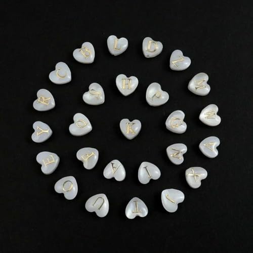 Herz-Süßwassermuschel-Alphabetperle, 26 englische Buchstaben, weißes Perlmutt, Schmuckherstellung, DIY-Armband, Anhänger, Zubehör, X-8 mm, 10 Stück, horizontal Herz-Süßwassermuschel-Alphabetperle, 26 englische Buchstaben, weißes Perlmutt, Schmuckherstellung, DIY-Armband, Anhänger, Zubehör, X-8 mm, 10 Stück, horizontal von GJUYTD