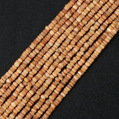 Kleine Perlmutt-Muschel-Rocailles-Perlen, 1–4,0 mm, unregelmäßige natürliche Muschelsplitter-Perlen zur Schmuckherstellung, Armband, DIY-Halskette, 1 Orange, ca. 7,5 Zoll von GJUYTD