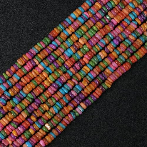 Kleine Perlmutt-Muschel-Rocailles-Perlen, 1–4,0 mm, unregelmäßige natürliche Muschelsplitter-Perlen zur Schmuckherstellung, Armband, DIY-Halskette, 10 bunt, ca. 38,1 cm von GJUYTD
