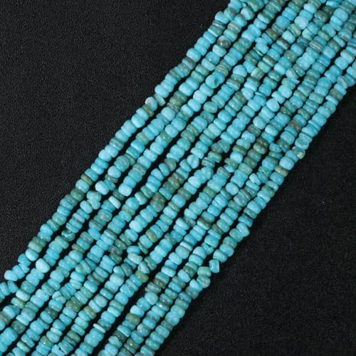 Kleine Perlmutt-Muschel-Rocailles-Perlen, 1–4,0 mm, unregelmäßige natürliche Muschelsplitter-Perlen zur Schmuckherstellung, Armband, DIY-Halskette, 12 hellblau, ca. 7,5 Zoll von GJUYTD