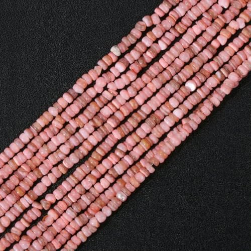 Kleine Perlmutt-Muschel-Rocailles-Perlen, 1–4,0 mm, unregelmäßige natürliche Muschelsplitter-Perlen zur Schmuckherstellung, Armband, DIY-Halskette, 3 Rosa, ca. 38,1 cm von GJUYTD