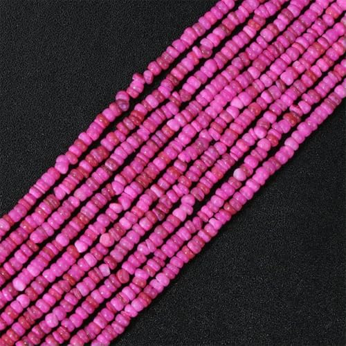 Kleine Perlmutt-Muschel-Rocailles-Perlen, 1–4,0 mm, unregelmäßige natürliche Muschelsplitter-Perlen zur Schmuckherstellung, Armband, DIY-Halskette, 8 Hot Pink, ca. 38,1 cm von GJUYTD