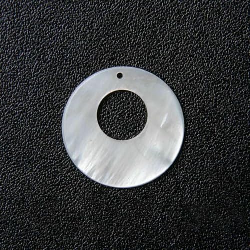 Mehrere natürliche Muschel-Perlen aus Perlmutt, Anhänger, rund, weiß, geschnitzte Perlen, Verbinder zur Schmuckherstellung, Anhänger, DIY-Basteln, 12,25 mm, 50 Stück von GJUYTD