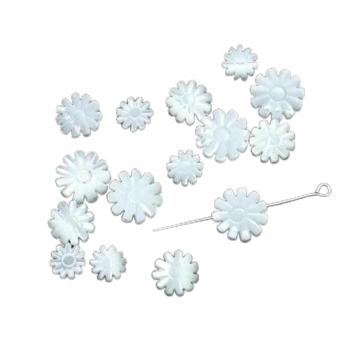 Muschel-Charms, natürlich geschnitzte Perlmutt-Blumenmuschel-Anhänger, Perlen für DIY-Halsketten, Schmuckherstellung, 18 Sonnenblumen, 2 Stück Muschel-Charms, natürlich geschnitzte Perlmutt-Blumenmuschel-Anhänger, Perlen für DIY-Halsketten, Schmuckherstellung, 18 Sonnenblumen, 2 Stück von GJUYTD