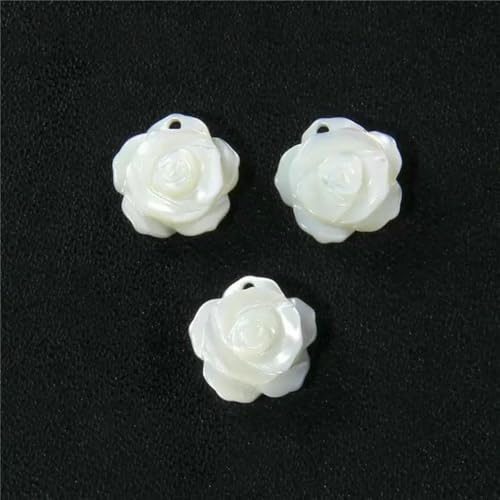 Muschel-Charms, natürlich geschnitzte Perlmutt-Blumenmuschel-Anhänger, Perlen für DIY-Halsketten, Schmuckherstellung, 26, eine Seite rosa, 2 Stück von GJUYTD