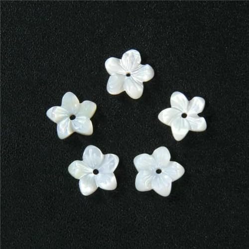 Muschel-Charms, natürlich geschnitzte Perlmutt-Blumenmuschel-Anhänger, Perlen für DIY-Halsketten, Schmuckherstellung, 33 Blumen, 10 mm, 5 Stück von GJUYTD