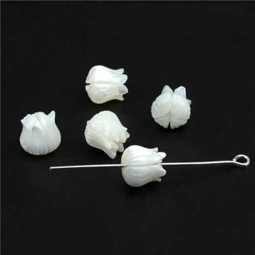 Muschel-Charms, natürlich geschnitzte Perlmutt-Blumenmuschel-Anhänger, Perlen für DIY-Halsketten, Schmuckherstellung, 5 Lilien, 5 Stück Muschel-Charms, natürlich geschnitzte Perlmutt-Blumenmuschel-Anhänger, Perlen für DIY-Halsketten, Schmuckherstellung, 5 Lilien, 5 Stück von GJUYTD