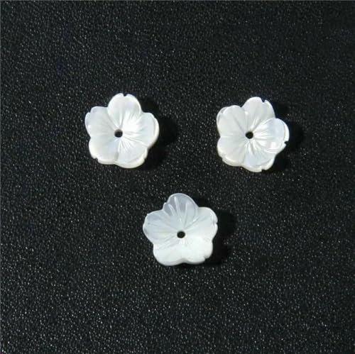 Muschel-Charms, natürlich geschnitzte Perlmutt-Blumenmuschel-Anhängerperlen für DIY-Halsketten, Schmuckherstellung, 2 Blumen, 2 Stück von GJUYTD