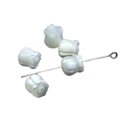 Muschel-Charms, natürlich geschnitzte Perlmutt-Blumenmuschel-Anhängerperlen für DIY-Halsketten, Schmuckherstellung, 6 Rosen, 1 Stück von GJUYTD