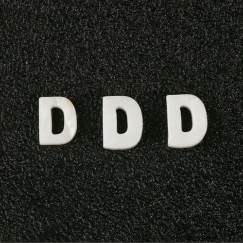 Natürliche Buchstaben-Perlen aus Perlmutt, A bis Z, 26 Alphabet-Muschel-Charms, Perlen für die Schmuckherstellung, handgefertigte Armbänder, D, 11 x 3,0 mm, 2 Stück von GJUYTD
