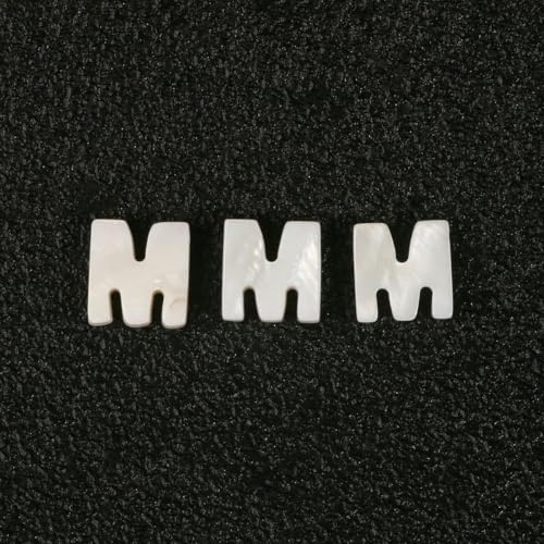Natürliche Buchstaben-Perlen aus Perlmutt, A bis Z, 26 Alphabet-Muschel-Charms, Perlen zur Schmuckherstellung, DIY-Armband, handgefertigt, M10 x 3,0 mm, 2 Stück von GJUYTD