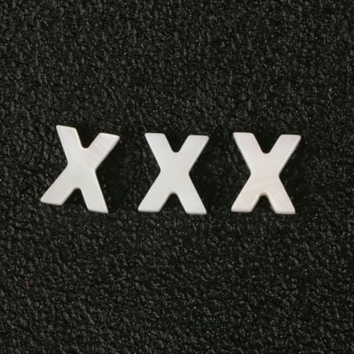 Natürliche Buchstaben-Perlen aus Perlmutt, A bis Z, 26 Alphabet-Muschel-Charms, Perlen zur Schmuckherstellung, DIY-Armband, handgefertigt, X, 10 x 3,0 mm, 2 Stück von GJUYTD