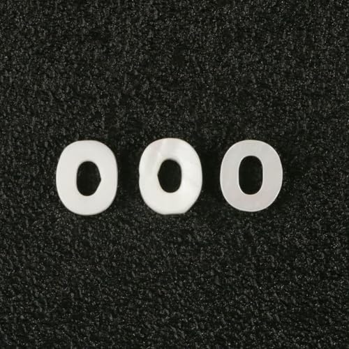 Natürliche Buchstabenperlen aus Perlmutt, A bis Z, 26 Alphabet-Muschel-Charms, Perlen zur Schmuckherstellung, DIY-Armband, handgefertigt, O, 11 x 3,0 mm, 2 Stück von GJUYTD