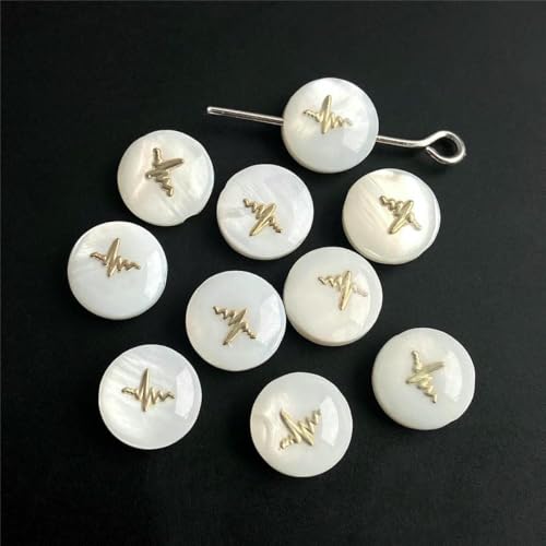 Natürliche Muschel-Alphabet-Perlen, rund, flach, goldfarben, Buchstaben, Perlmuttperlen zur Schmuckherstellung, Armbandherstellung, DIY-Zubehör, 8 mm, EKG 7–8 mm, 26 Stück von GJUYTD