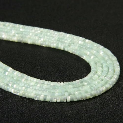 Natürliche Muschelperlen, 2 x 4,0 mm, rund, flach, Heishi, lose Abstandsperlen, bunt gefärbte Muschelperlen zur Schmuckherstellung, DIY-Armband, Halskette, 6, 2 x 4,0 mm von GJUYTD