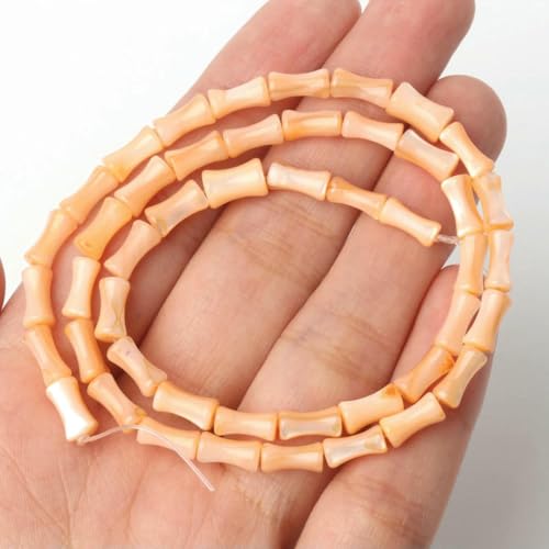 Natürliche Süßwasser-Muschelperlen, Perlmutt, Gelenkform, lose Perlen für die Herstellung von DIY-Schmuck, Armbänder, 4 x 7 mm, Orange, 4 x 7 mm, ca. 55 Stück von GJUYTD