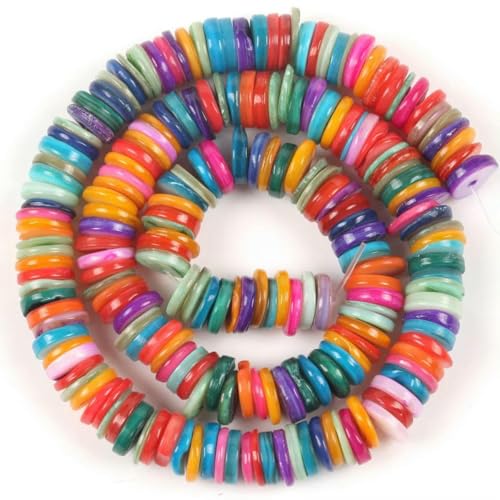 Natürliche weiße Muschelperlen, runde Form, Abstandsperlen für die Schmuckherstellung, handgefertigt, DIY-Armband, Halskettenzubehör, 40,6 cm, 02–6 mm von GJUYTD