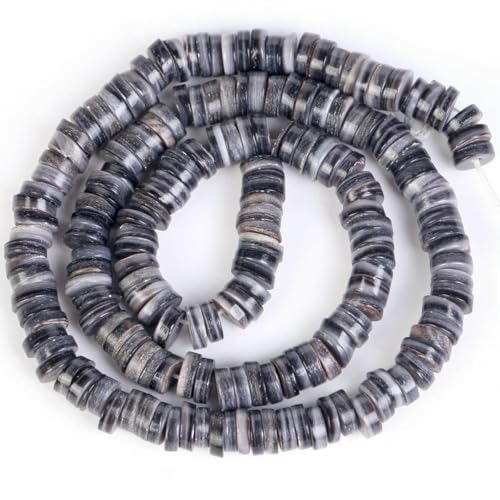 Natürliche weiße Muschelperlen, runde Form, Abstandsperlen für die Schmuckherstellung, handgefertigtes DIY-Armband, Halskettenzubehör, 40,6 cm, Schwarz, 4,0 mm Natürliche weiße Muschelperlen, runde Form, Abstandsperlen für die Schmuckherstellung, handgefertigtes DIY-Armband, Halskettenzubehör, 40,6 cm, Schwarz, 4,0 mm von GJUYTD