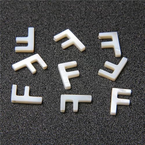 Natürlicher Buchstabe Perlmutt Muschelperle 26 Großbuchstaben Weiß Gebohrte Muschel Schmuckzubehör Für DIY Armband Halskette-F-2St von GJUYTD