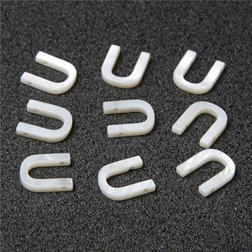 Natürlicher Buchstabe Perlmutt Muschelperle 26 Großbuchstaben Weiß Gebohrte Muschel Schmuckzubehör Für DIY Armband Halskette-U-5St von GJUYTD