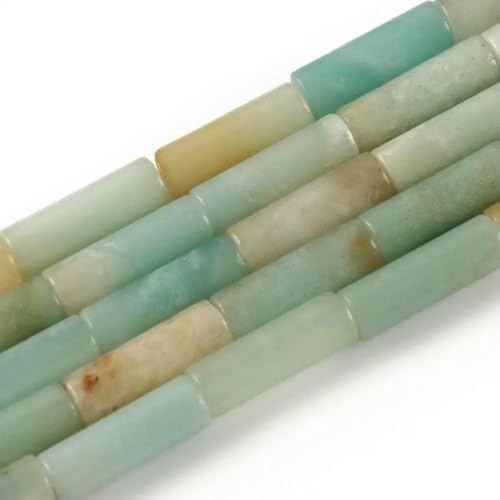 Naturstein-Röhrenperlen, Achate, Howlith, lose Abstandshalter für Schmuckherstellung, DIY-Armband, zylindrische Perlen, Zubehör, 4 x 13,0 mm, Amazonit Naturstein-Röhrenperlen, Achate, Howlith, lose Abstandshalter für Schmuckherstellung, DIY-Armband, zylindrische Perlen, Zubehör, 4 x 13,0 mm, Amazonit von GJUYTD
